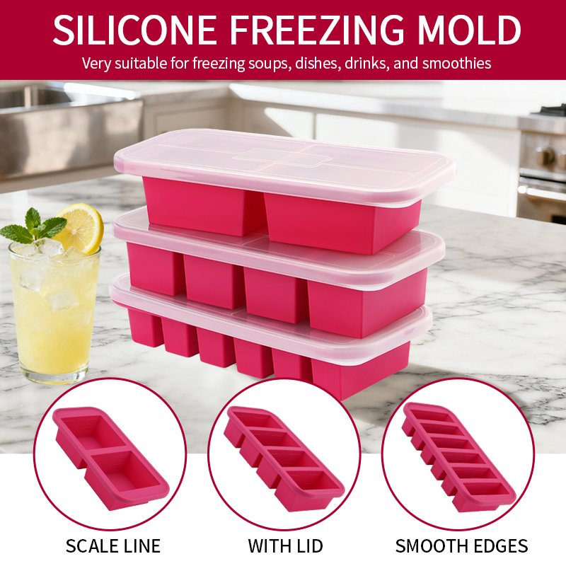 Meal Prep Template - 2 Or 3-Piece Silicone Freezer Tray