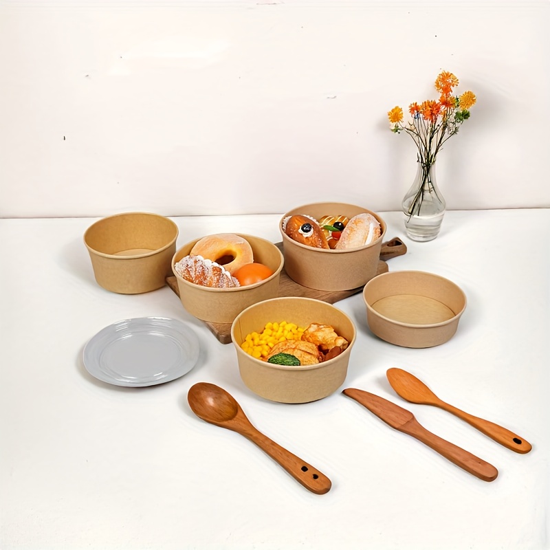 15/30PCS Kraft Paper Bowls Dis - огляд і ціна Meal Prep Bowl