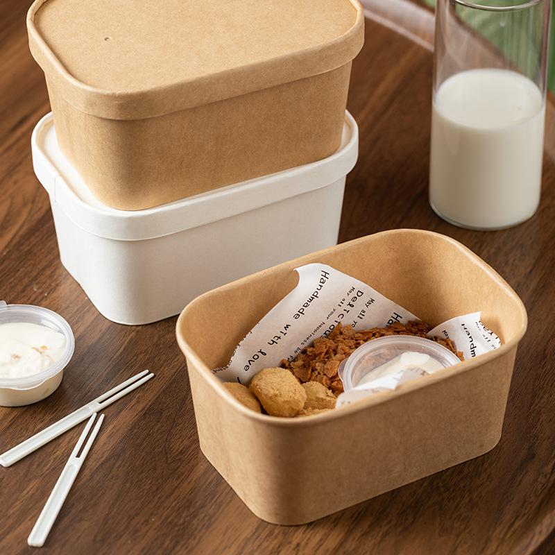 10Pcs Square Disposable Kraft  - огляд і ціна Meal Prep Bowl