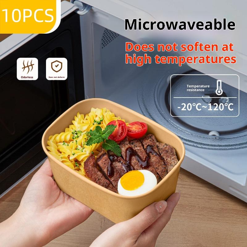 10Pcs Square Disposable Kraft  - огляд і ціна Meal Prep Bowl