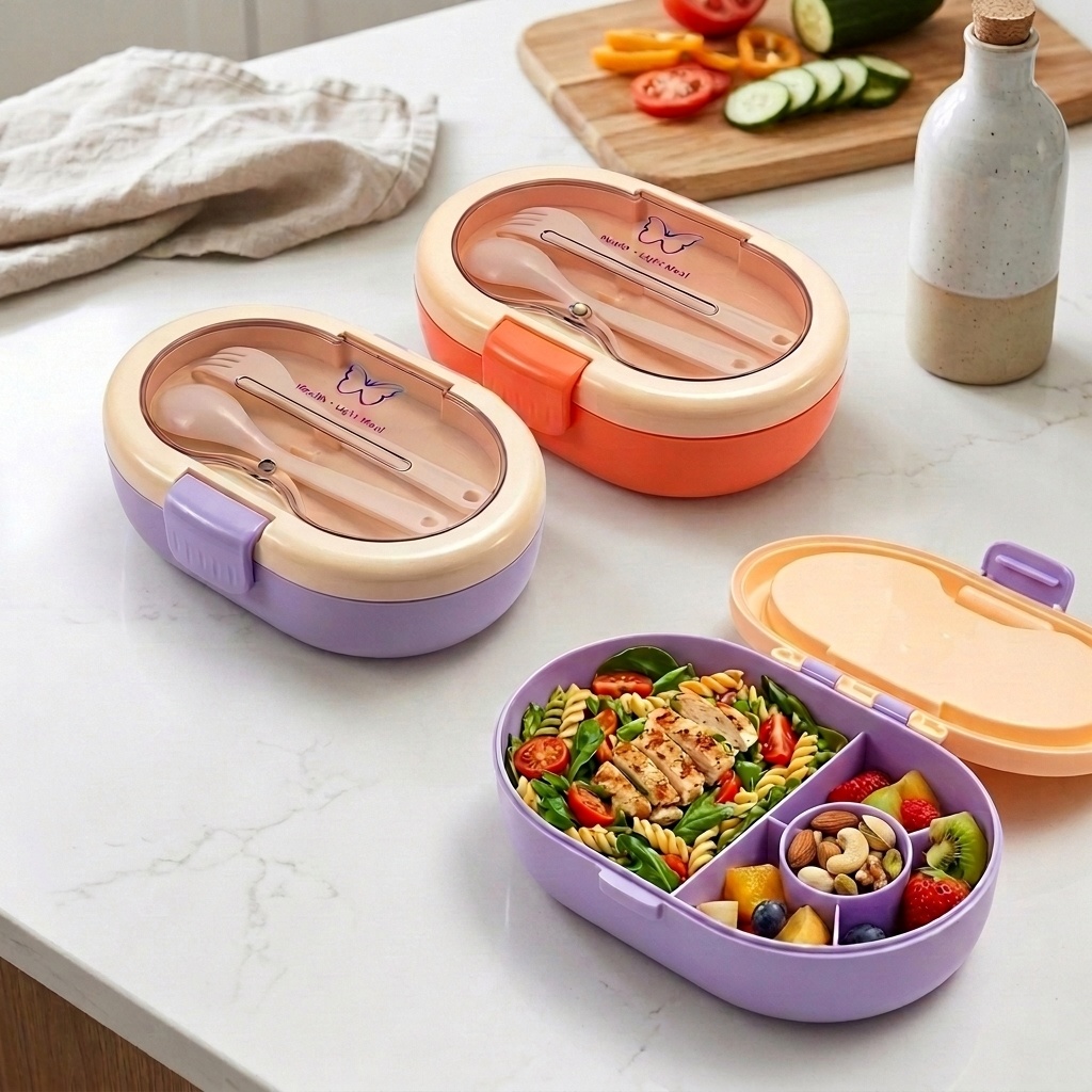 Plastic Bento Lunch Box with C - огляд і ціна Meal Prep Or Prep Meal