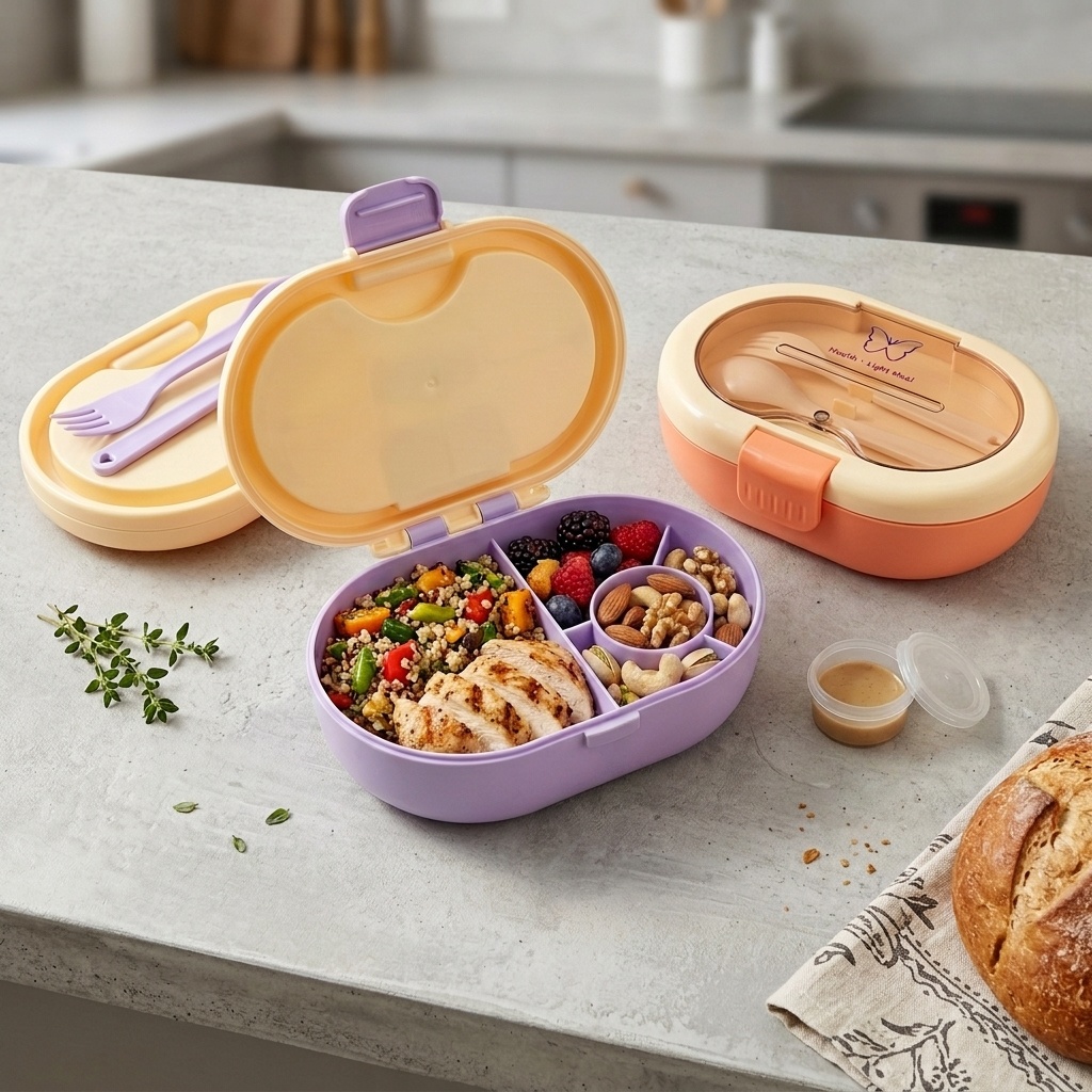 Plastic Bento Lunch Box with C - огляд і ціна Meal Prep Or Prep Meal